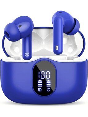 Wireless Blue Bass Stereo Noise Cancelling 36H Playtime Bluetooth 5.3 Earbud
